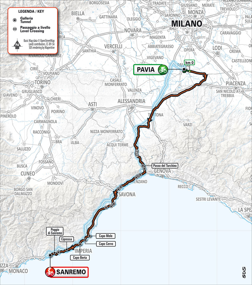 Planimetria/Map Milano-Sanremo 2024