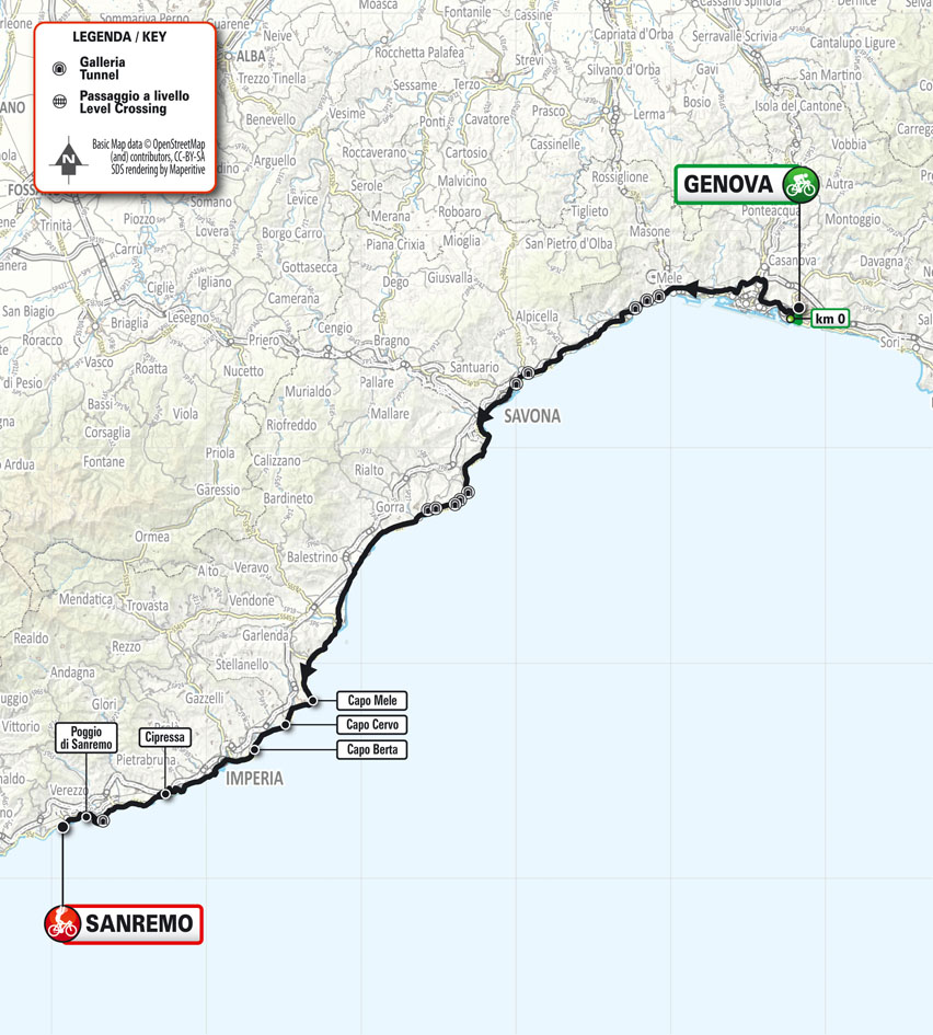 Planimetria/Map Sanremo Women 2025